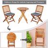 3-TLG. Balkonmöbel Set mit Rundem Tisch & 2 Stühlen & 2 Kissen Ergonomische Sitzgarnitur Grau Bild 5