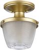 Deckenleuchte, Stahl Glas Messing, 1 Flammig, IP44, D 18,2 cm Bild 2