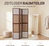 Raumteiler Sondergröße 2 m Höhe, Holz Dunkelbraun, 200x132 cm Bild 5