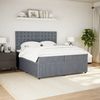 vidaXL Boxspringbett mit Matratze Dunkelgrau 200x200 cm Samt 3292443 Bild 3