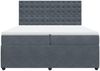 vidaXL Boxspringbett mit Matratze Dunkelgrau 200x200 cm Samt 3292443 Bild 4