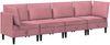 vidaXL Wohnzimmergarnitur mit Kissen mit Speicher 4 pcs Rosa Samt 3413744 Bild 2