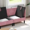 vidaXL Wohnzimmergarnitur mit Kissen mit Speicher 4 pcs Rosa Samt 3413744 Bild 3