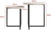 HOJINLINERO 2er Set Runde Couchtische Schwarz+Oak Holzplatte Industrial Design Bild 2