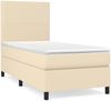 vidaXL Boxspringbett mit Matratze Creme 80x200 cm Stoff, Härtegrad: H2 [3141574] Bild 2