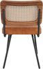 Esszimmerstuhl, aus Kunstleder (2 Stück), Rattan-Loungesessel Schminkstuhl Ergonomischer Stuhl Leichter Luxusstuhl Retro-Stuhl, Kunstleder/Rattan Bild 4