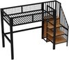 Bett 90x200 cm Hochbett aus Metall mit Leiter und integriertem Kleiderschrank – platzsparend und robust Bild 5