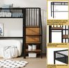 Bett 90x200 cm Hochbett aus Metall mit Leiter und integriertem Kleiderschrank – platzsparend und robust Bild 4