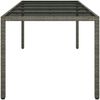 vidaXL Gartentisch Grau 250x100x75 cm Hartglas und Poly Rattan 316727 Bild 4