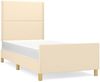 vidaXL Polsterbett mit Kopfteil Stoff Creme 90x200 cm Bild 2