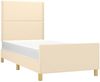 vidaXL Polsterbett mit Kopfteil Stoff Creme 90x200 cm Bild 3