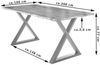 Esstisch Baumkante massiv Akazie natur 200 x 100 silber X-Gestell LUBIN 76509203 Bild 2