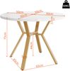Runder Esstisch H 75 x T 100 x B 100 cm, MDF in Weißer Marmoroptik mit goldfarbenem Stahl-X-Gestell，Weiß und Golden Bild 2