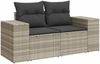 vidaXL 11-tlg. Garten-Sofagarnitur mit Kissen Hellgrau Poly Rattan 3223081 Bild 3