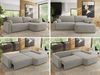 Ecksofa, L-förmiges, lose Kissen, DL-Schlaffunktion, (H 100 x T 187 x B 273 cm) - CUBO L - Struktur Hellgrau - rechte Seite Bild 2