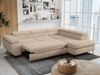 Ecksofa mit Bettfunktion, Modern Sofa, L-form, Einstellbare Kopfstützen, Bettkasten - PETER - Beige Plüsch - rechts Bild 5