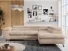 Ecksofa mit Bettfunktion, Modern Sofa, L-form, Einstellbare Kopfstützen, Bettkasten - PETER - Beige Plüsch - rechts Bild 4