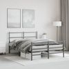 vidaXL Bettgestell mit Kopf- und Fußteil Metall Schwarz 135x190 cm 355382 Bild 4
