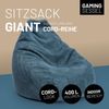 Lumaland Sitzsack GIANT Cord Sitzsack Stabile Lehne ideal fürs Gaming, verdeckter Reißverschluss, trendig & Gemütlichkeit vereint Bild 3
