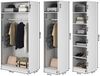Selsey 'Frame' Kleiderschrank 4-türig mit 2 Kleiderstangen und Regalen, greige 200 x 200 x 57 cm Bild 5