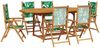 vidaXL 7-tlg. Garten-Essgruppe Stoff und Massivholz Blattmuster 3281728 Bild 2