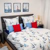 Janine Bettwäsche Mako-Baumwolle, Mako-Satin, 2 teilig, Segelboote, maritim, blau Bild 5