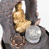 Zimmerbrunnen mit LED-Beleuchtung, Dekobrunnen “Buddha mit Lotusblüte” für die Wohnung Bild 3