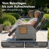STEELSØN 'Caelum' Polyrattan Sessel mit Liegefunktion, grau-meliert/Akazie, verstellbare Rückenlehne, inkl. Polster, Ausklapptisch, wetterfest Bild 2