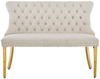 BBWL Polsterbank 2-Sitzer mit Handmade Knöpfen, Wing Back, Samtpolsterung, Velvet Double Dining Loveseat Bank für Küche & Esszimmer, Mid-Century Bild 2