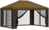 vidaXL Garten Pavillon mit Seitenwänden 4 x 3 m Taupe 900390 Bild 2