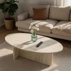 moebel17 Couchtisch moebel17 Couchtisch oval 120x60 cm Wohnzimmertisch Travertin (Einzeltisch, 1-St, Einzelner Couchtisch), Mit Granitoptik Bild 2
