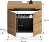 Xonox Canu Waschbeckenunterschrank (B/H/T: 63x55x34 cm) in Basalt grau Nachbildung und Artisan Nachbildung Bild 4