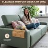 eluno Armlehnen Sofatablett mit rutschfester Korkablage, für Snacks, Handy, Bambus, ca. 47 x 1 x 34 cm (B/H/T) Bild 2