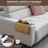 eluno Armlehnen Sofatablett mit rutschfester Korkablage, für Snacks, Handy, Bambus, ca. 47 x 1 x 34 cm (B/H/T) Bild 3