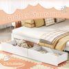 Etagenbett mit Ausziehbett in Weiss aus Kiefernholz 90x200 cm Hochbett,Treppe Lattenrost Schubladen erweiterbar zum Doppelbett 180x200cm Bild 5