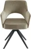 Vente-unique - KONYA Stuhl SamtStoff Beige - B 59 cm x H 84 cm x L 58 cm Bild 4