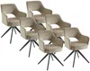 Vente-unique - KONYA Stuhl SamtStoff Beige - B 59 cm x H 84 cm x L 58 cm Bild 3