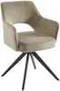 Vente-unique - KONYA Stuhl SamtStoff Beige - B 59 cm x H 84 cm x L 58 cm Bild 5