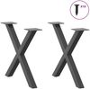 vidaXL Couchtischbeine X-Form 2 Stk. Anthrazit 50x(42-43) cm Stahl 4012898 Bild 3