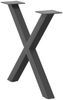 vidaXL Couchtischbeine X-Form 2 Stk. Anthrazit 50x(42-43) cm Stahl 4012898 Bild 4