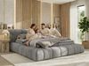 Boxspringbett NUBEA mit 2x Bettkasten & Multipocket-Kern, inkl. Topper T25, Doppelbett mit Stauraum, 140 x 200 cm, massives Ehebett - H4 - Hellgrau Velvet Bild 3