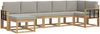 vidaXL Outdoor-Sofagarnitur mit Kissen 7 pcs Weiß und Hellgrau 3387955 Bild 2