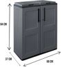 Dmora Alfred Mülleimer, Abfallbehälter, 2-türiger Recyclingbehälter, 100 % Made in Italy, quadratische Ausführung, 68 x 37 x 84 cm, Grau und Schwarz Bild 3