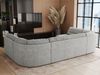 Ecksofa, Sofa big XXL, Wellenfedern, Wohnlandschaft XXL, mit Schlaffunktion - COMODO U - Hellgrau Stoff - Topper T25 Bild 4