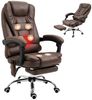 Vinsetto Schreibtischstuhl mit Massagefunktion, Ergonomisch, mit Liegefunktion, Heizfunktion (Bürostuhl, 1 St), für Wohnzimmer, Büro, Braun Bild 2