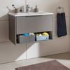 FACKELMANN B.PARIS Waschbecken mit Unterschrank 70 cm breit, Grau, Waschbecken Gussmarmor Weiß Bild 2