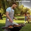 LuxusKollektion Grillbesteck-Set, 26-teilig, Edelstahl silber / Holz natur Bild 3