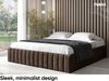 MEBLINI Polsterbett 180x200 mit Lattenrost ohne Matratze – BOURNE – Braun Samt – Doppelbett mit Bettkasten - Stauraumbett - Bett mit Stauraum Bild 3