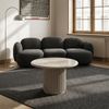 Couchtisch Ysa Ø60 cm Greige - Moderner Sofatisch mit MDF-Platte & Holzfuß Bild 2