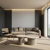 Couchtisch Ysa Ø60 cm Greige - Moderner Sofatisch mit MDF-Platte & Holzfuß Bild 3